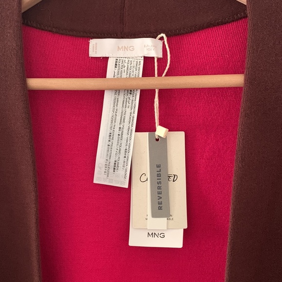 Mango Bicolor Long Cardigan Coat - Picture 9 of 15